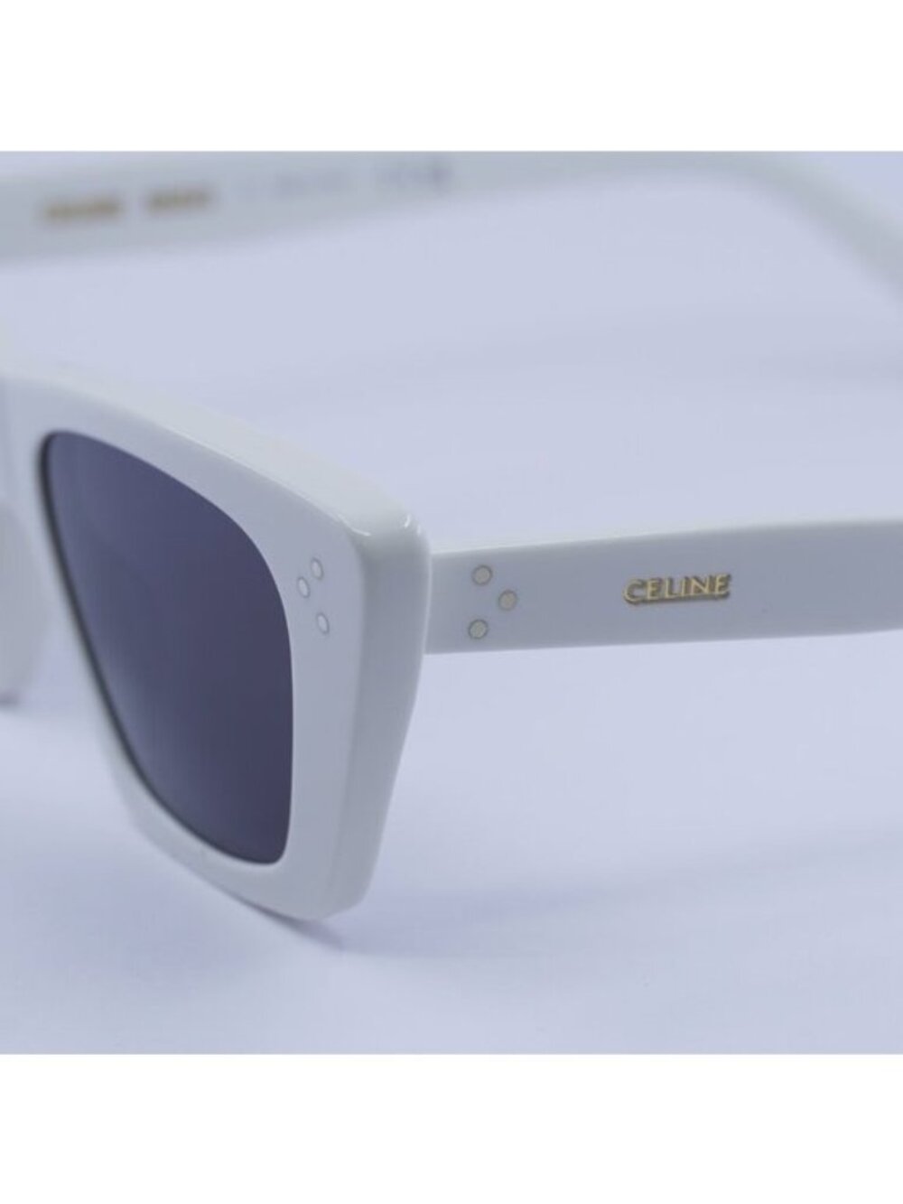 Celine CL40187I 25A Sunglasses White Cat Eye Frame, Grey Lenses - Picture 4 of 10
